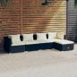 Preview: ARDEBO.de - 5-tlg. Garten-Lounge-Set mit Kissen Poly Rattan Schwarz