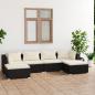 Preview: ARDEBO.de - 6-tlg. Garten-Lounge-Set mit Kissen Poly Rattan Schwarz