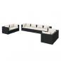 Preview: 8-tlg. Garten-Lounge-Set mit Kissen Poly Rattan Schwarz