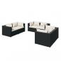 Preview: 6-tlg. Garten-Lounge-Set mit Kissen Poly Rattan Schwarz