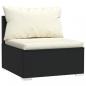 Preview: 3-Sitzer-Sofa mit Kissen Schwarz Poly Rattan