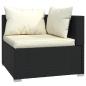 Preview: 3-Sitzer-Sofa mit Kissen Schwarz Poly Rattan