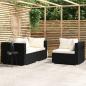 Preview: ARDEBO.de - 3-tlg. Garten-Lounge-Set mit Auflagen Schwarz Poly Rattan