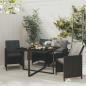 Preview: ARDEBO.de - 5-tlg. Garten-Essgruppe mit Kissen Poly Rattan Schwarz