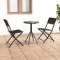 Preview: ARDEBO.de - 3-tlg. Bistro-Set Stahl Schwarz