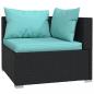 Preview: 6-tlg. Garten-Lounge-Set mit Kissen Poly Rattan Schwarz