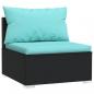 Preview: 3-Sitzer-Sofa mit Auflagen Schwarz Poly Rattan