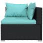 Preview: 3-Sitzer-Sofa mit Auflagen Schwarz Poly Rattan