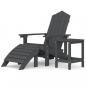 Preview: Adirondack-Gartenstuhl mit Hocker & Tisch HDPE Anthrazit