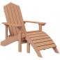 Preview: Adirondack-Gartenstuhl mit Hocker & Tisch HDPE Braun