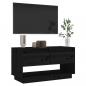 Preview: TV-Schrank Schwarz 74x34x40 cm Massivholz Kiefer