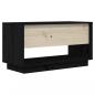 Preview: TV-Schrank Schwarz 74x34x40 cm Massivholz Kiefer