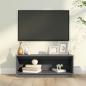 Preview: ARDEBO.de - TV-Schrank Grau 90x35x35 cm Massivholz Kiefer