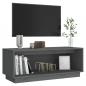 Preview: TV-Schrank Grau 90x35x35 cm Massivholz Kiefer