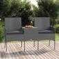 Preview: ARDEBO.de - 2-Sitzer-Gartensofa mit Teetisch Poly Rattan Anthrazit