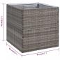 Preview: Pflanzkübel Grau 80x80x80 cm Poly Rattan