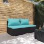 Preview: ARDEBO.de - 2-tlg. Garten-Lounge-Set mit Kissen Poly Rattan Schwarz