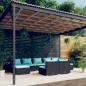 Preview: ARDEBO.de - 9-tlg. Garten-Lounge-Set mit Kissen Schwarz Poly Rattan