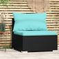 Preview: ARDEBO.de - Garten-Mittelsofa mit Kissen Schwarz Poly Rattan