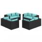 Preview: 8-tlg. Garten-Lounge-Set mit Kissen Poly Rattan Schwarz