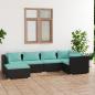 Preview: ARDEBO.de - 6-tlg. Garten-Lounge-Set mit Kissen Poly Rattan Schwarz