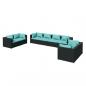 Preview: 8-tlg. Garten-Lounge-Set mit Kissen Poly Rattan Schwarz