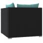 Preview: 2-Sitzer-Sofa mit Kissen Schwarz Poly Rattan