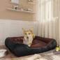 Preview: ARDEBO.de - Hundebett Schwarz/Braun 80x68x23 cm Kunstleder