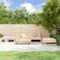 Preview: ARDEBO.de - 5-tlg. Garten-Lounge-Set mit Kissen Massivholz