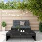 Preview: ARDEBO.de - 2-tlg. Garten-Lounge-Set mit Kissen Schwarz Massivholz