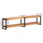 Preview: TV-Schrank 180x30x40 cm Massivholz Akazie