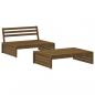 Preview: 2-tlg. Garten-Lounge-Set mit Kissen Honigbraun Massivholz