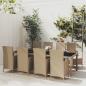 Preview: ARDEBO.de - 9-tlg. Garten-Essgruppe mit Kissen Poly Rattan Beige