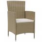 Preview: 9-tlg. Garten-Essgruppe mit Kissen Poly Rattan Beige