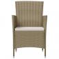 Preview: 9-tlg. Garten-Essgruppe mit Kissen Poly Rattan Beige