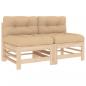 Preview: Mittelsofas mit Kissen 2 Stk. Massivholz Kiefer