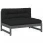 Preview: Mittelsofa Grau 120x80 cm Massivholz Kiefer