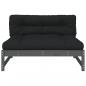 Preview: Mittelsofa Grau 120x80 cm Massivholz Kiefer