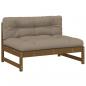 Preview: Mittelsofa Honigbraun 120x80 cm Massivholz Kiefer