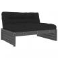 Preview: Mittelsofa Grau 120x80 cm Massivholz Kiefer