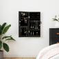 Preview: ARDEBO.de - Schmuckschrank mit Spiegel Wandmontage Schwarz 30x8,5x67 cm