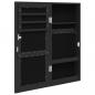 Preview: Schmuckschrank mit Spiegel Wandmontage Schwarz 30x8,5x67 cm