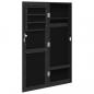 Preview: Schmuckschrank mit Spiegel Wandmontage Schwarz 30x8,5x90 cm