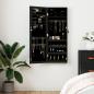 Preview: ARDEBO.de - Schmuckschrank mit Spiegel Wandmontage Schwarz 37,5x10x106 cm