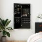 Preview: ARDEBO.de - Schmuckschrank mit Spiegel Wandmontage Schwarz 37,5x10x106 cm