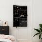 Preview: Schmuckschrank mit Spiegel Wandmontage Schwarz 37,5x10x106 cm