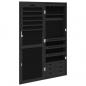 Preview: Schmuckschrank mit Spiegel Wandmontage Schwarz 37,5x10x106 cm