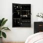 Preview: ARDEBO.de - Schmuckschrank mit Spiegel Wandmontage Schwarz 37,5x10x90 cm