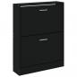 Preview: Schuhschrank Schwarz 59x17x81 cm Holzwerkstoff