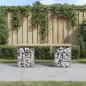 Preview: ARDEBO.de - Gartenbank aus Gabionen 103x31x42 cm Massivholz Kiefer